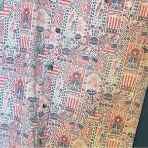 Men's Red and Blue Patterned Shirt